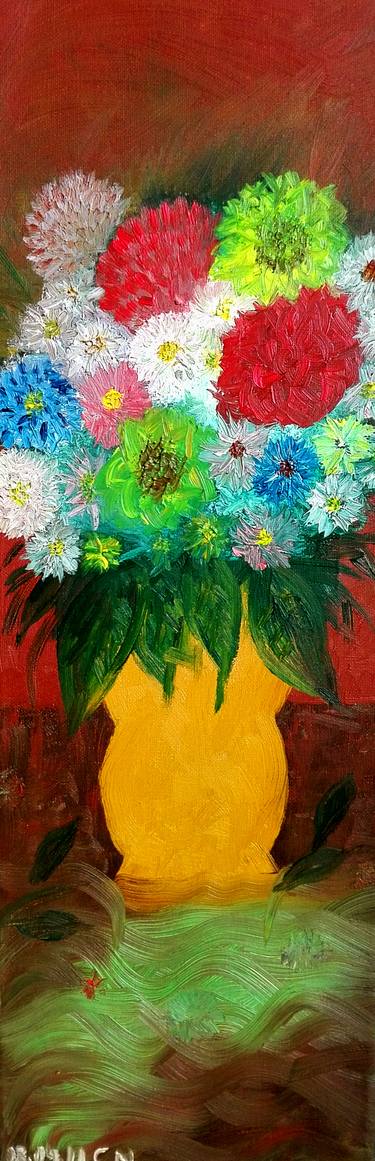 Original Floral Painting by Cristiana Nicolescu