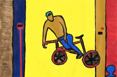 Print of Art Deco Bicycle Paintings by Ju M
