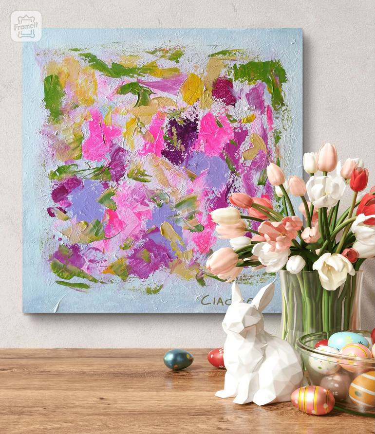 Original Abstract Floral Painting by Jzerofour Art