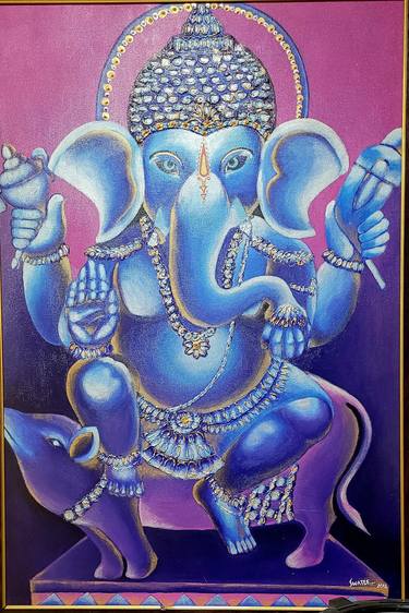 Handmade Ganesha  Acrylic painting thumb