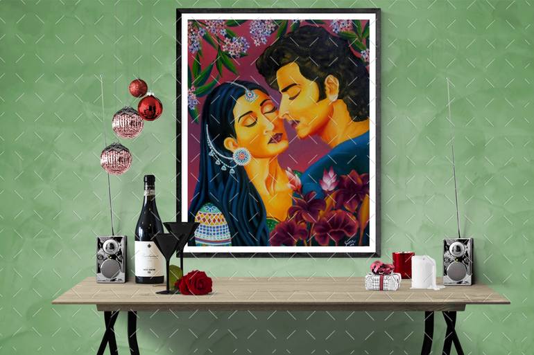 Original Art Deco Love Painting by Swati Jawale