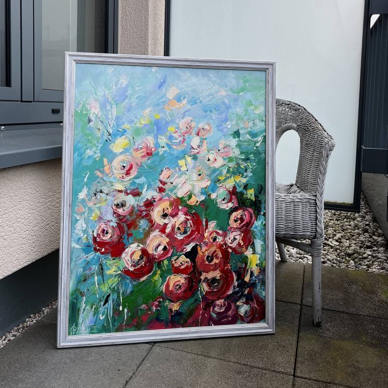 Original Abstract Expressionism Floral Painting by Svitlana Andriichenko