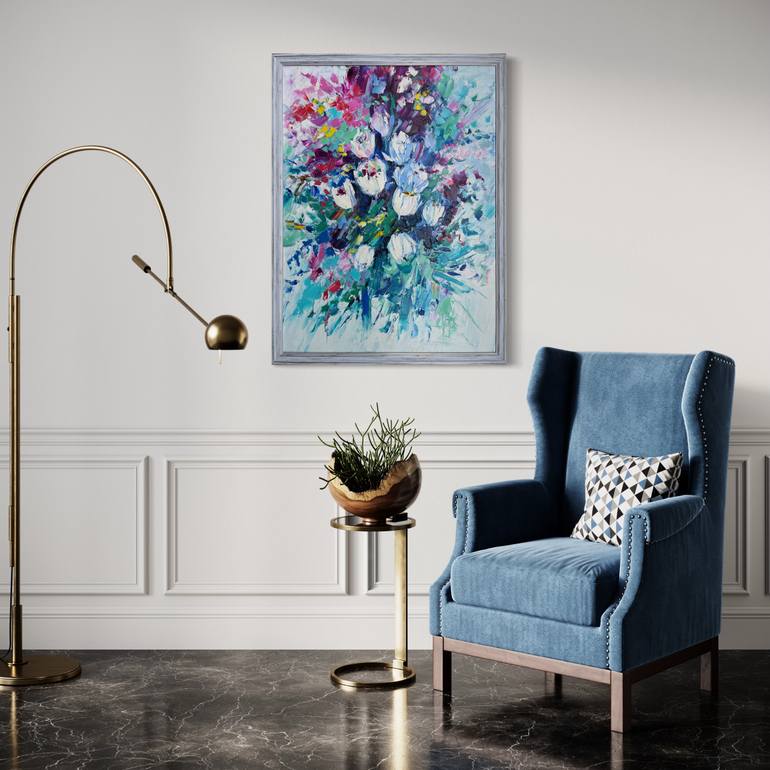 Original Abstract Floral Painting by Svitlana Andriichenko