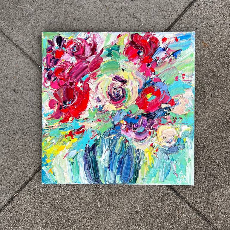 Original Abstract Floral Painting by Svitlana Andriichenko
