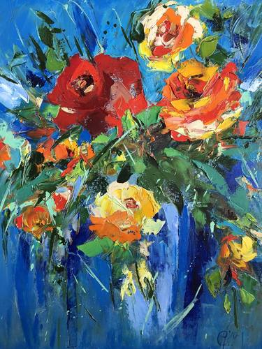 Original Abstract Floral Paintings by Svitlana Andriichenko