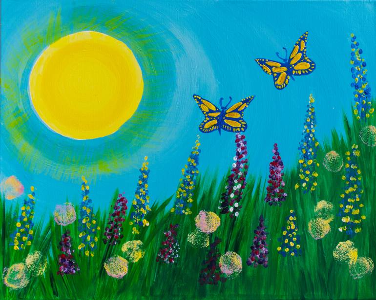 Butterfly Meadow Painting by Tanya Lisser Saatchi Art