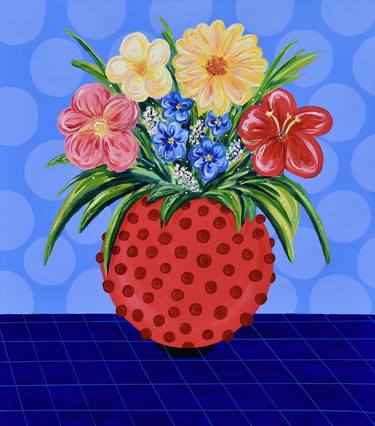 Original Pop Art Floral Paintings by Magdalena Bukowska