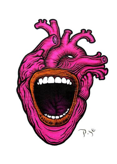 A heart filled with screaming thumb