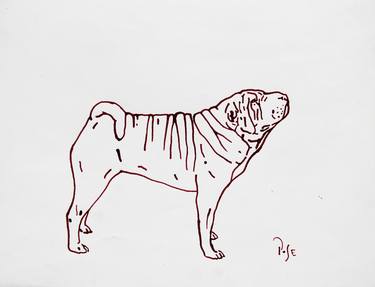Original Modern Dogs Drawings by Igor Pose