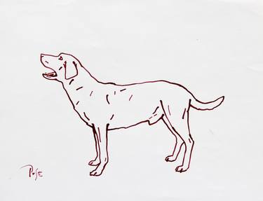 Print of Minimalism Dogs Drawings by Igor Pose
