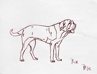 Original Modern Dogs Drawings by Igor Pose