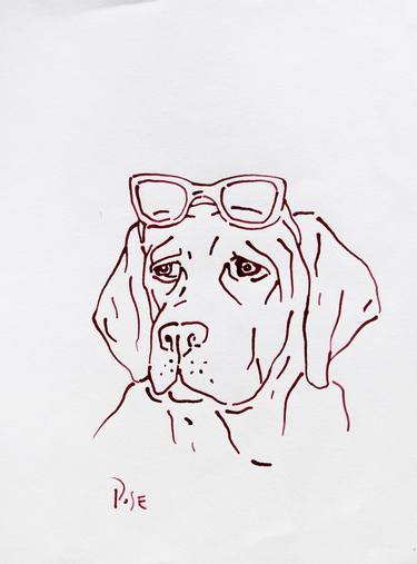 Original Minimalism Dogs Drawings by Igor Pose