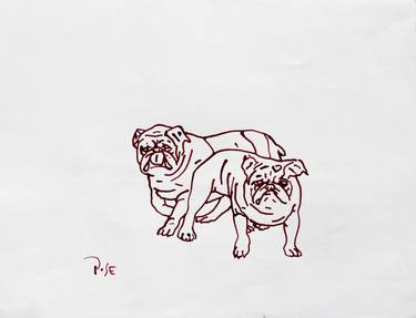 Original Minimalism Dogs Drawings by Igor Pose