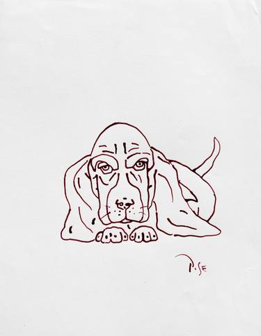 Original Minimalism Dogs Drawings by Igor Pose