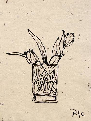Original Expressionism Floral Drawings by Igor Pose