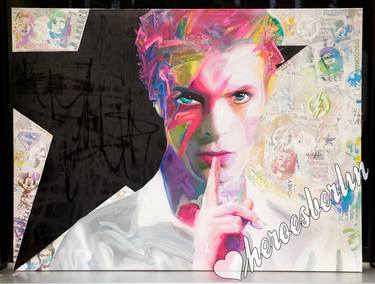 160x120 Bowie Unikat Gemälde Popart 160x120 cm Acryl auf Leinwand thumb