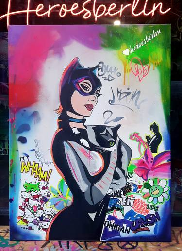 PopArt CAtwoman Acrylics on canvas Streetart Graffiti thumb