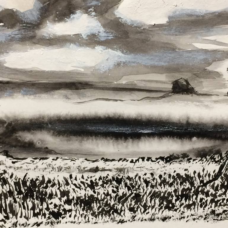 Original Landscape Painting by Stephen Phillips | Documentary Art on Other | House on the Lake
