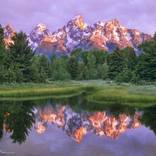 Grand Tetons at Schwabacher Landing, Wyoming. by Tim Fitzharris