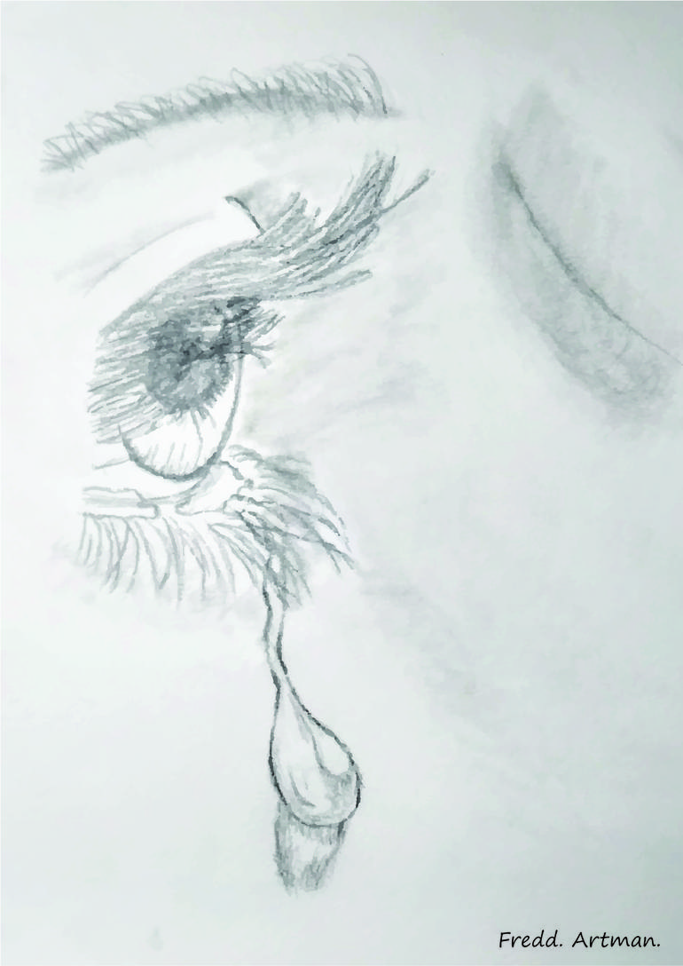 Abstract Tears Drawing by Fredd Artman | Saatchi Art