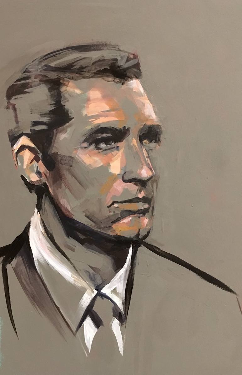 Cary Grant Portrait Painting by Flo Lee | Saatchi Art