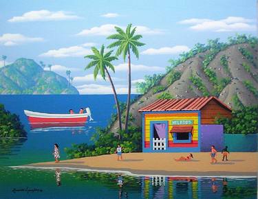 Print of Beach Paintings by Arnaldo Gonzalez Leon
