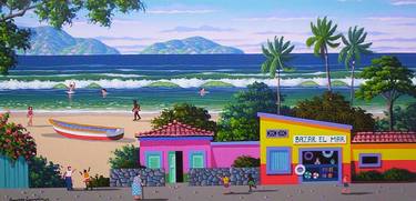 Print of Folk Beach Paintings by Arnaldo Gonzalez Leon