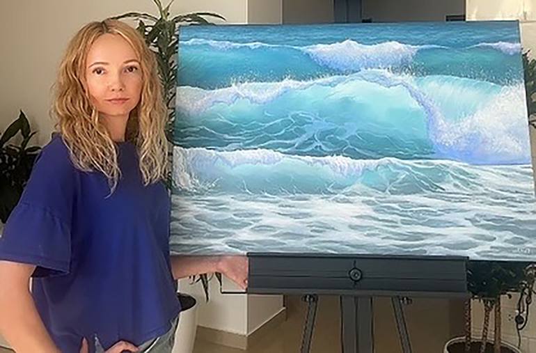 Original Photorealism Seascape Painting by Inna Mart