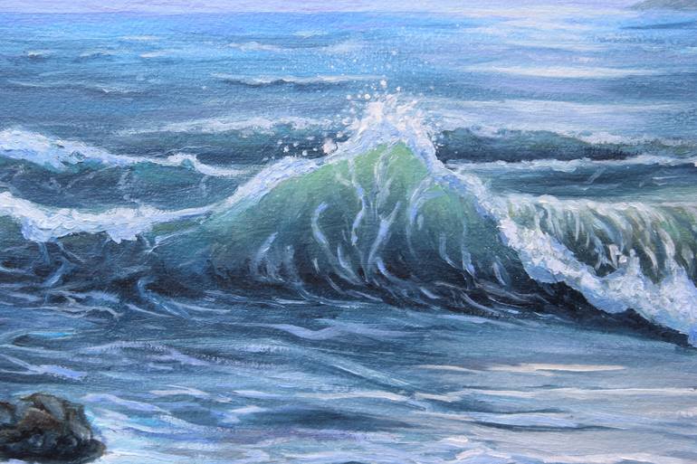 Original Photorealism Seascape Painting by Inna Mart