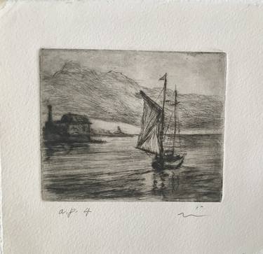 Paint Factory and Schooner, Gloucester Harbor - Limited Edition of 1 thumb