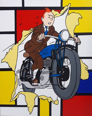 Tintin on motor - Mondrian thumb