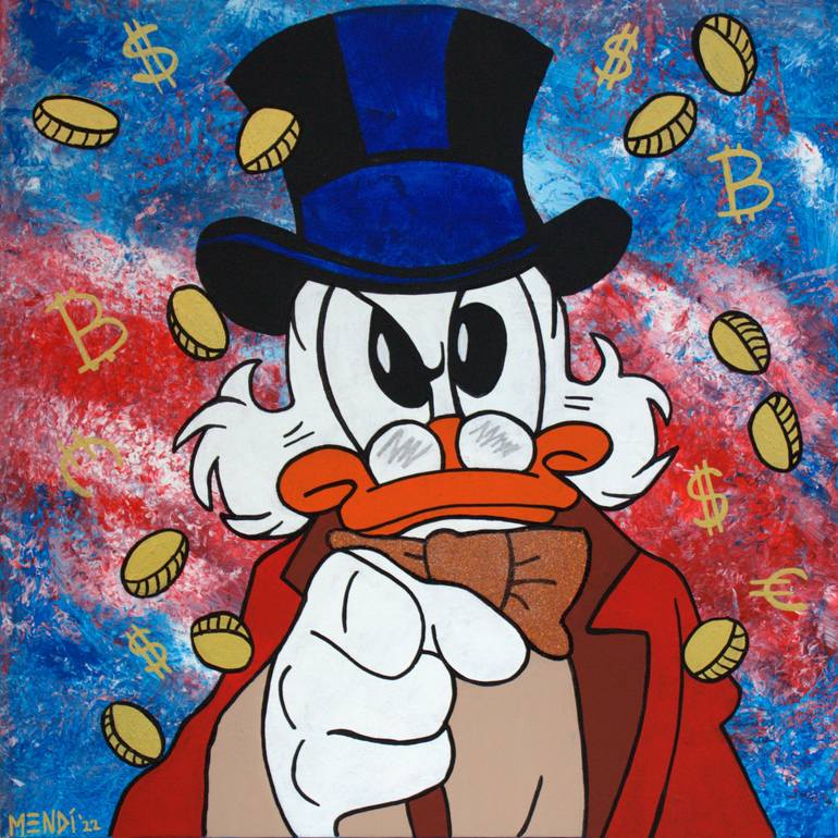 Uncle Scrooge McDuck - Get Filthy Rich! Painting by MENDI DUTCH | Saatchi  Art