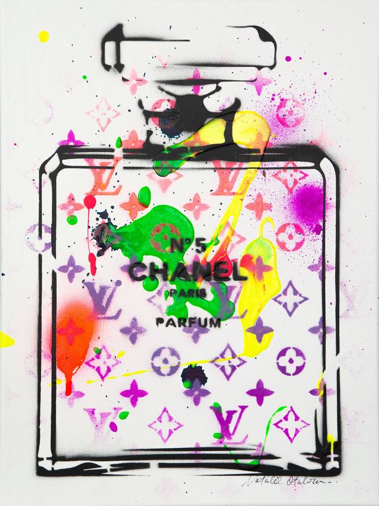 pop art  Chanel perfume bottle art, Pop art drawing, Neon painting