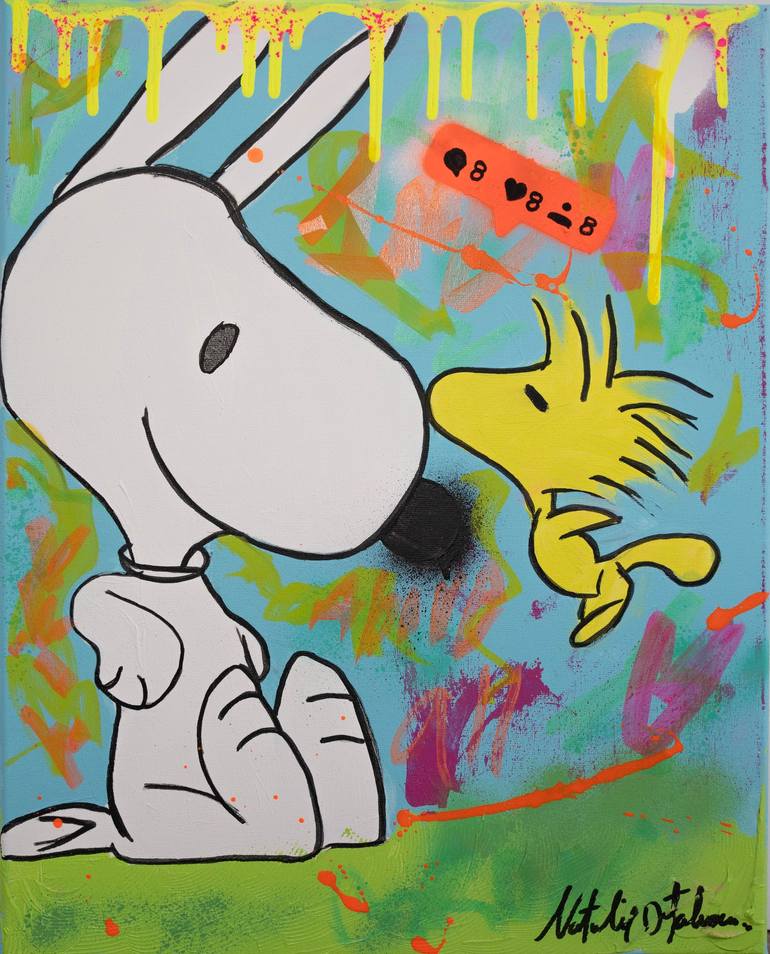 Snoopy Floating In Paradise Dreams, Painting by Natalie Otalora