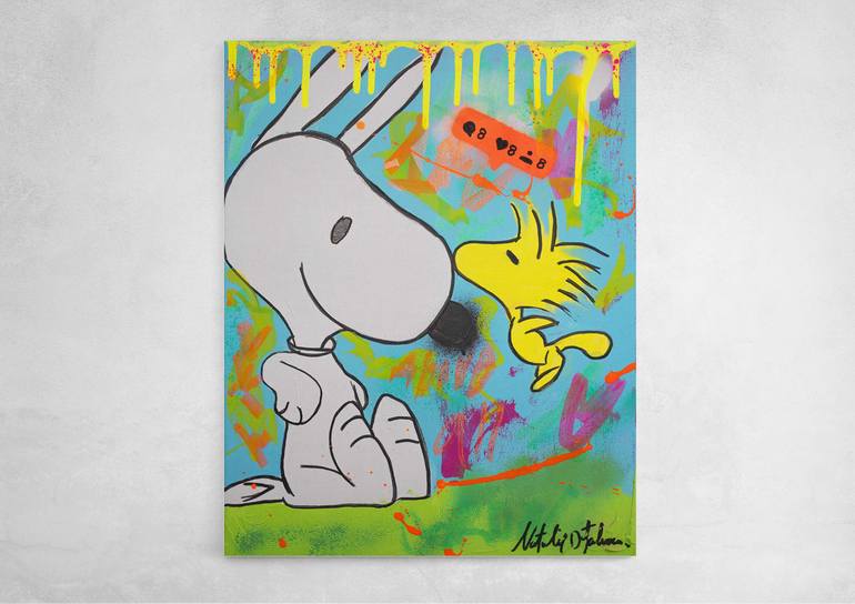 Original Modernism Cartoon Painting by Natalie Otalora