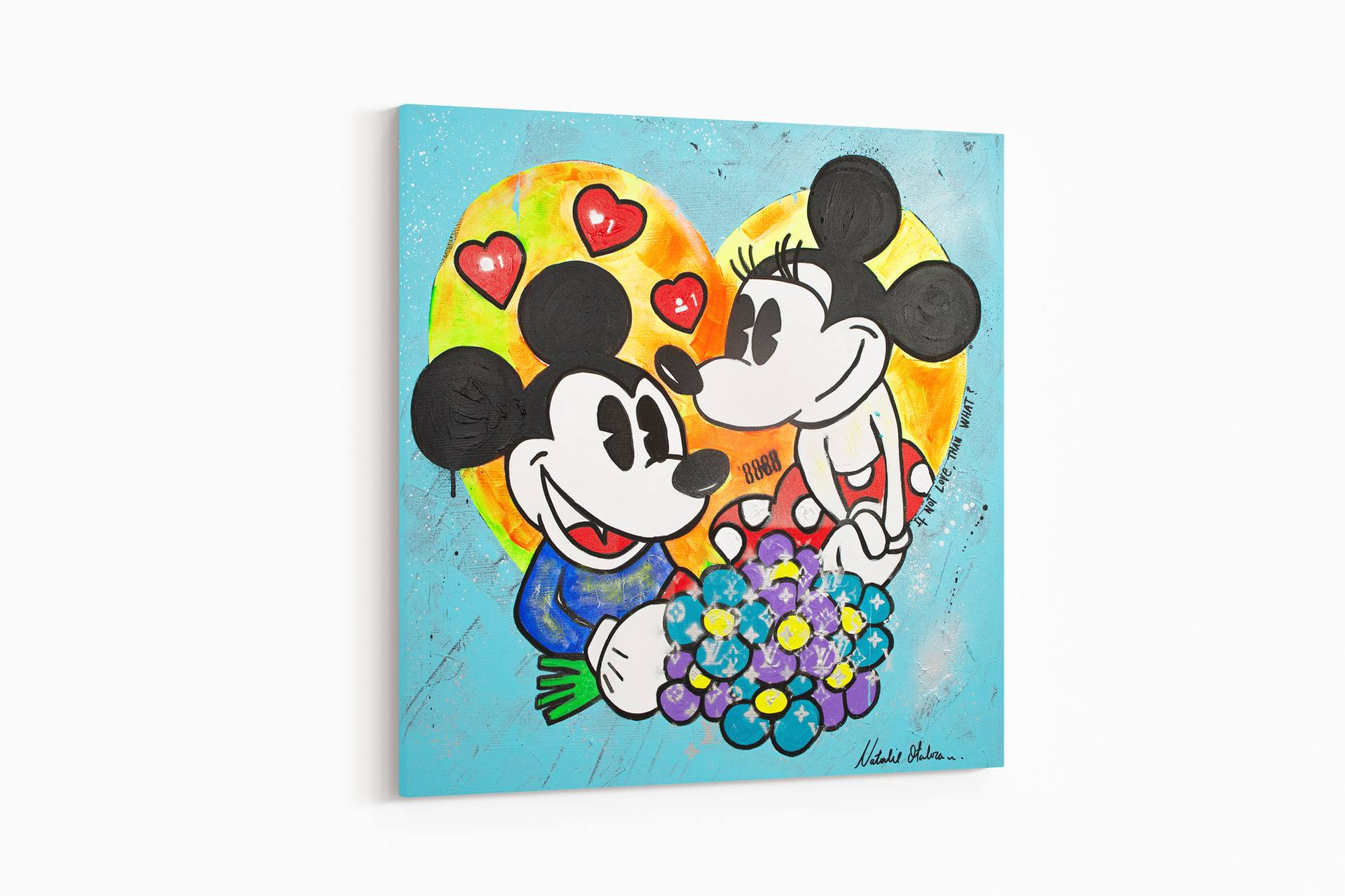 Genius Meets Fantasy: Einstein in Mickey Ears - Natalie Otalora - Acrylic,  Spray Paint on Canvas