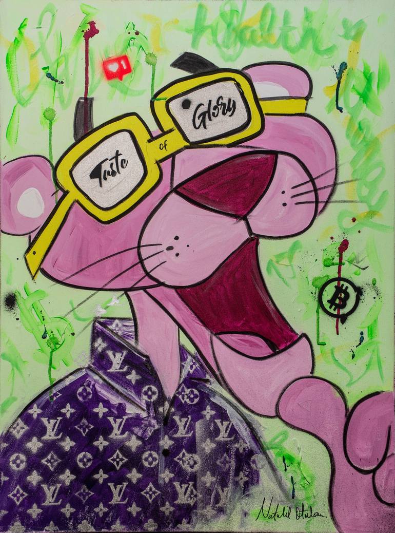 Melty Pink Panther. Made by me with oil and acrylic. : r/cartoons