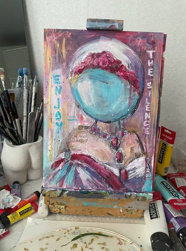 Original Expressionism Outer Space Painting by Anna Polani