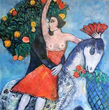 Lovers on the Horse after Chagall thumb