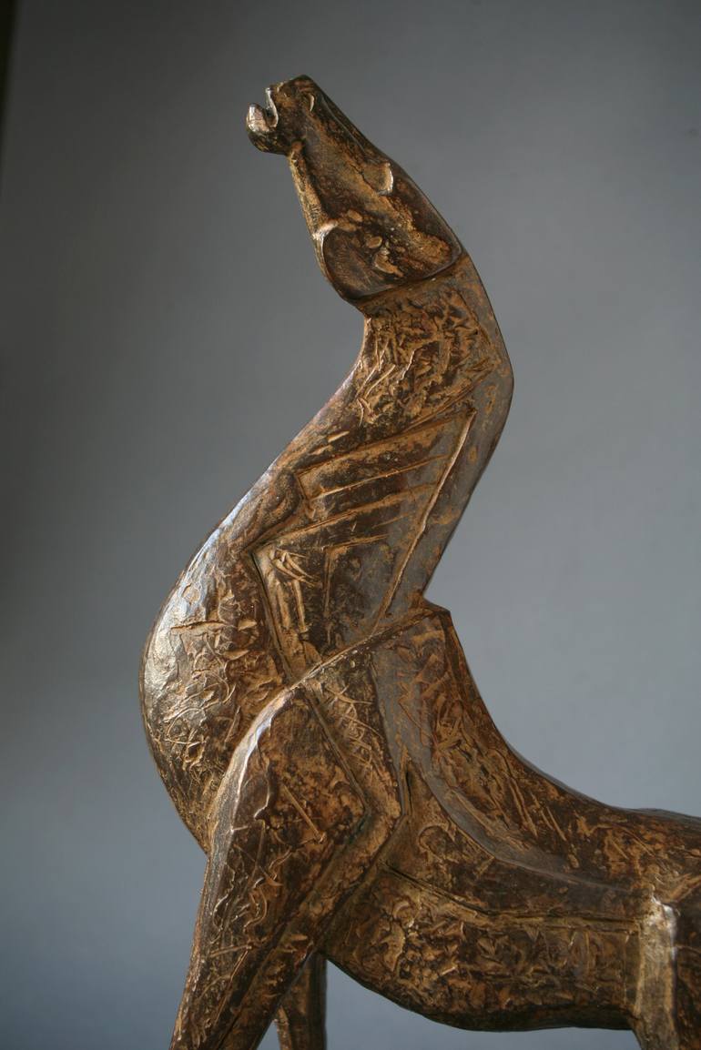 Original Cubism Horse Sculpture by Orazio Barbagallo