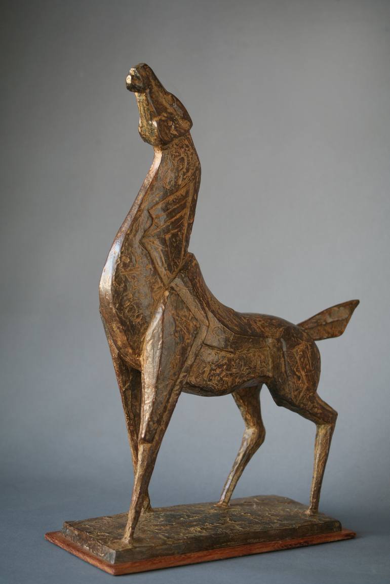 Original Cubism Horse Sculpture by Orazio Barbagallo