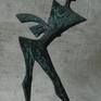PATCHED BRONZE SCULPTURE FIGURE ON THE WAY: the man who walks the path of his life following the path of his destiny with the ability to modify it through the choice that experiences have given him