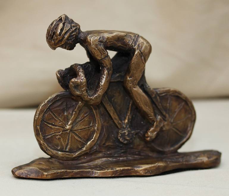 Original Figurative Bike Sculpture by Carole Desgagne
