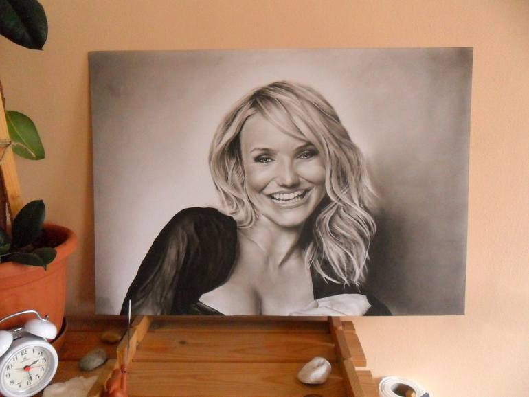 Original Photorealism Pop Culture/Celebrity Painting by Attila Paszternák