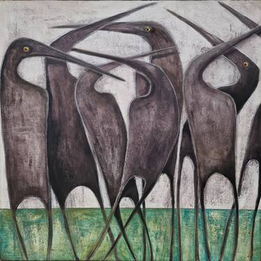Original Conceptual Animal Paintings by Zivile Rudzikaite Matuzoniene