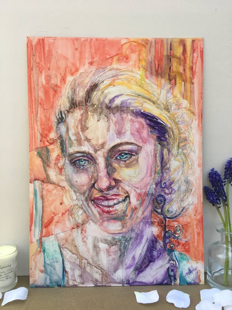 Original Abstract Portrait Painting by Sophie Huddlestone