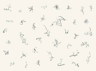 Original Abstract Calligraphy Drawings by Harald Gsaller