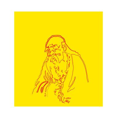 "Lao Tzu, meditating (yellow, red)" - Limited Edition of 2 thumb