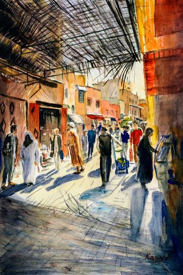 Original Figurative Cities Paintings by Karine Andriasyan