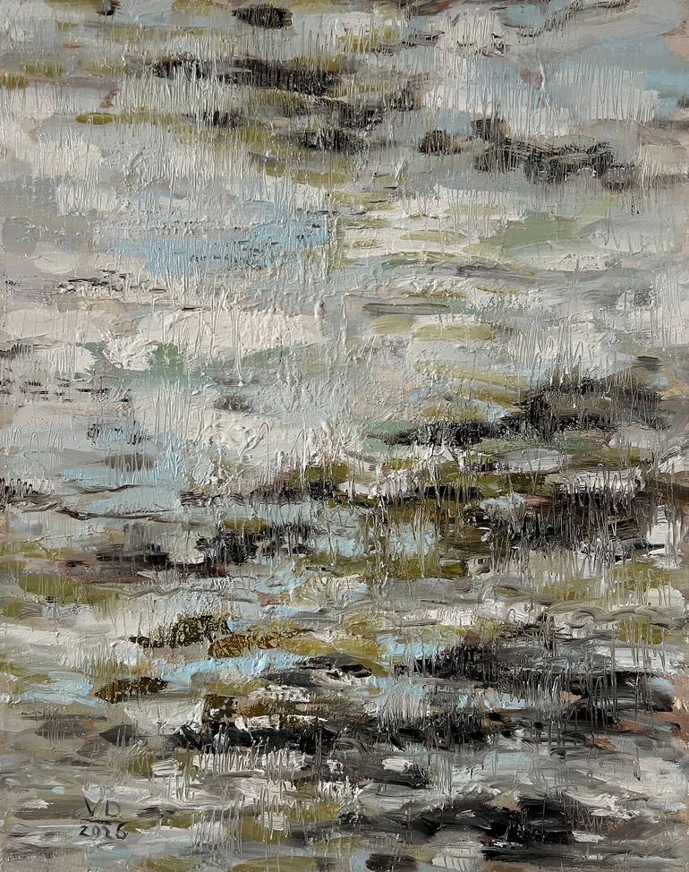 Original Abstract Painting by Viktoria Daneva | Abstract Art on Canvas | "Memory of the Lake"